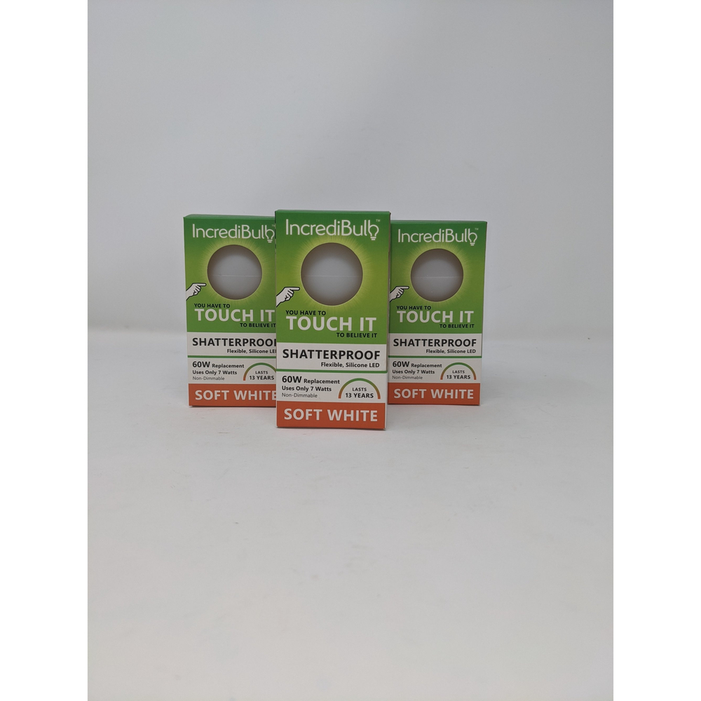 COPY - Incredibulb shatterproof flexible silicone LED light soft white 3x